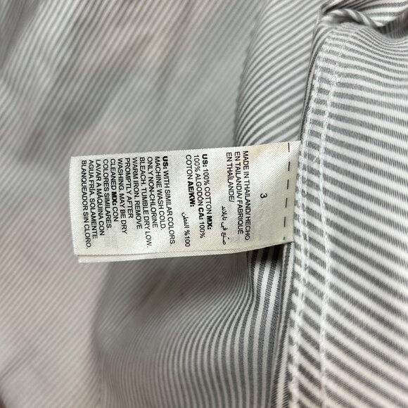 Chicos Black & White Striped Blouse with leopard detailing Size 3 - Picture 7 of 9